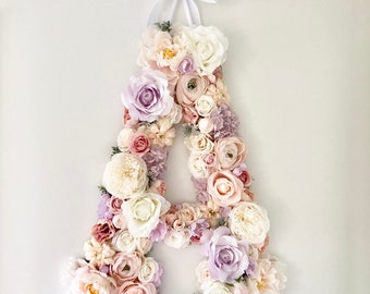 Flower Letter, Floral letter, Alphabet, Initial, Monogram for Baby Nursery and Wedding Decor