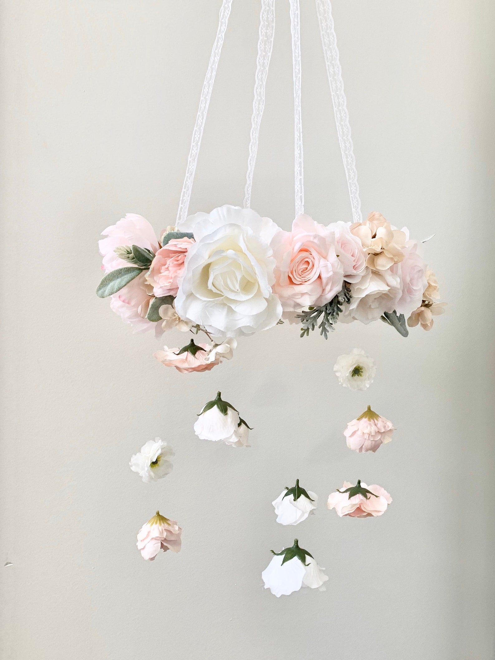 Pink Flower Mobile Nursery Mobile Baby Girl Mobile Etsy UK