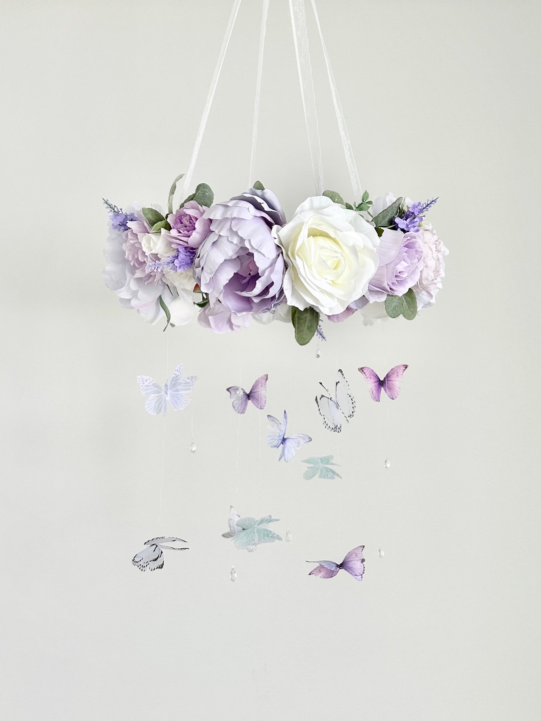 Butterfly Nursery Mobile, Baby Girl Mobile, Woodland Nursery Decor