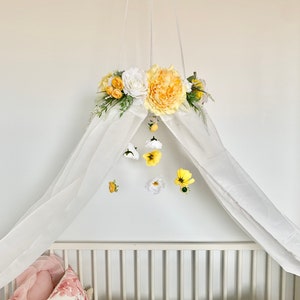 Flower Canopy, crib canopy, princess canopy, floral canopy, flower mobile, floral mobile, baby mobile image 7