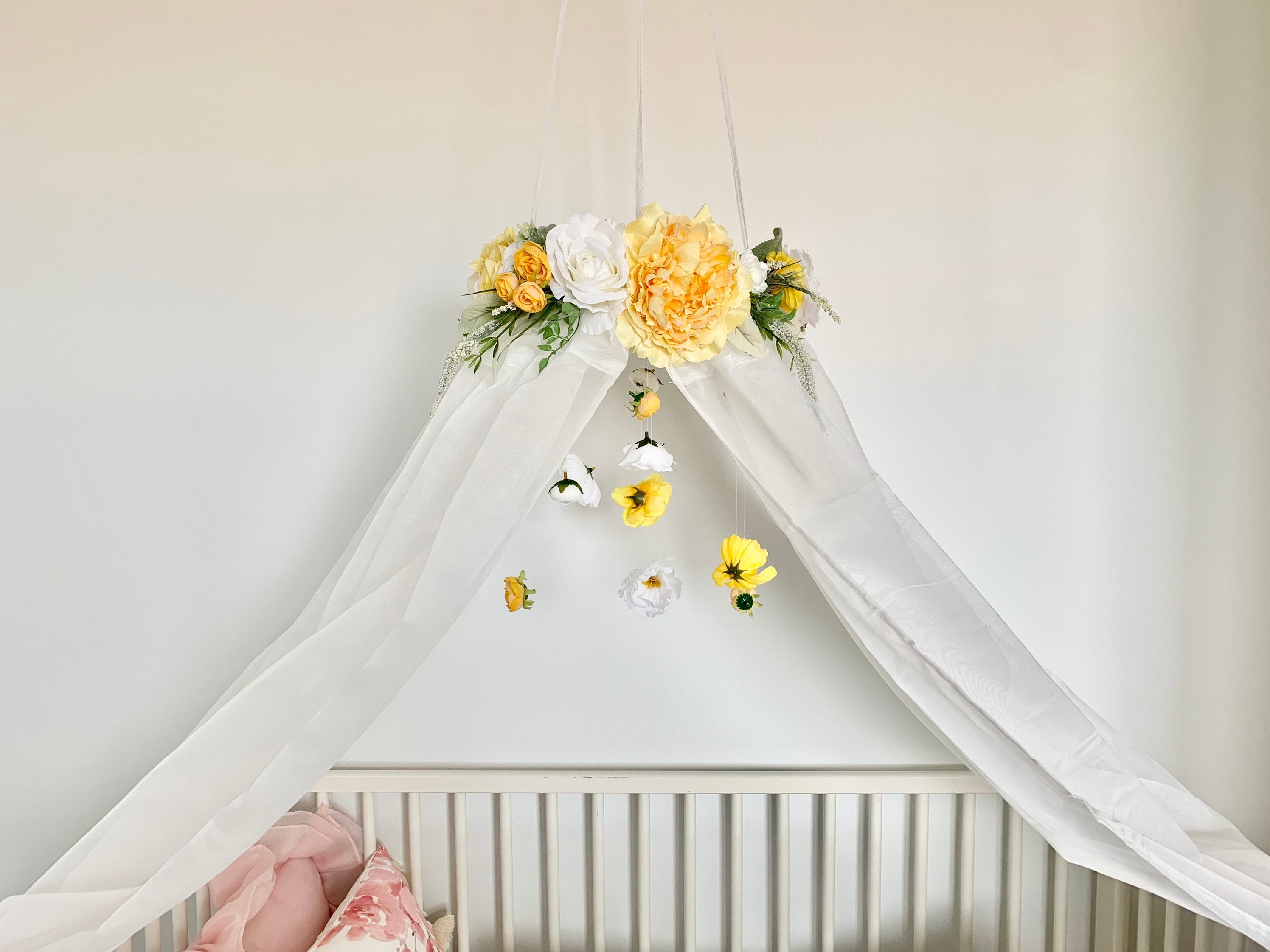 Flower Canopy, dosel de cuna, dosel de princesa, dosel floral