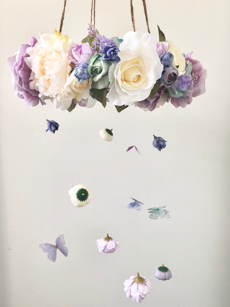 Crystal Flower Mobile Nursery Mobile Baby Girl Mobile Etsy