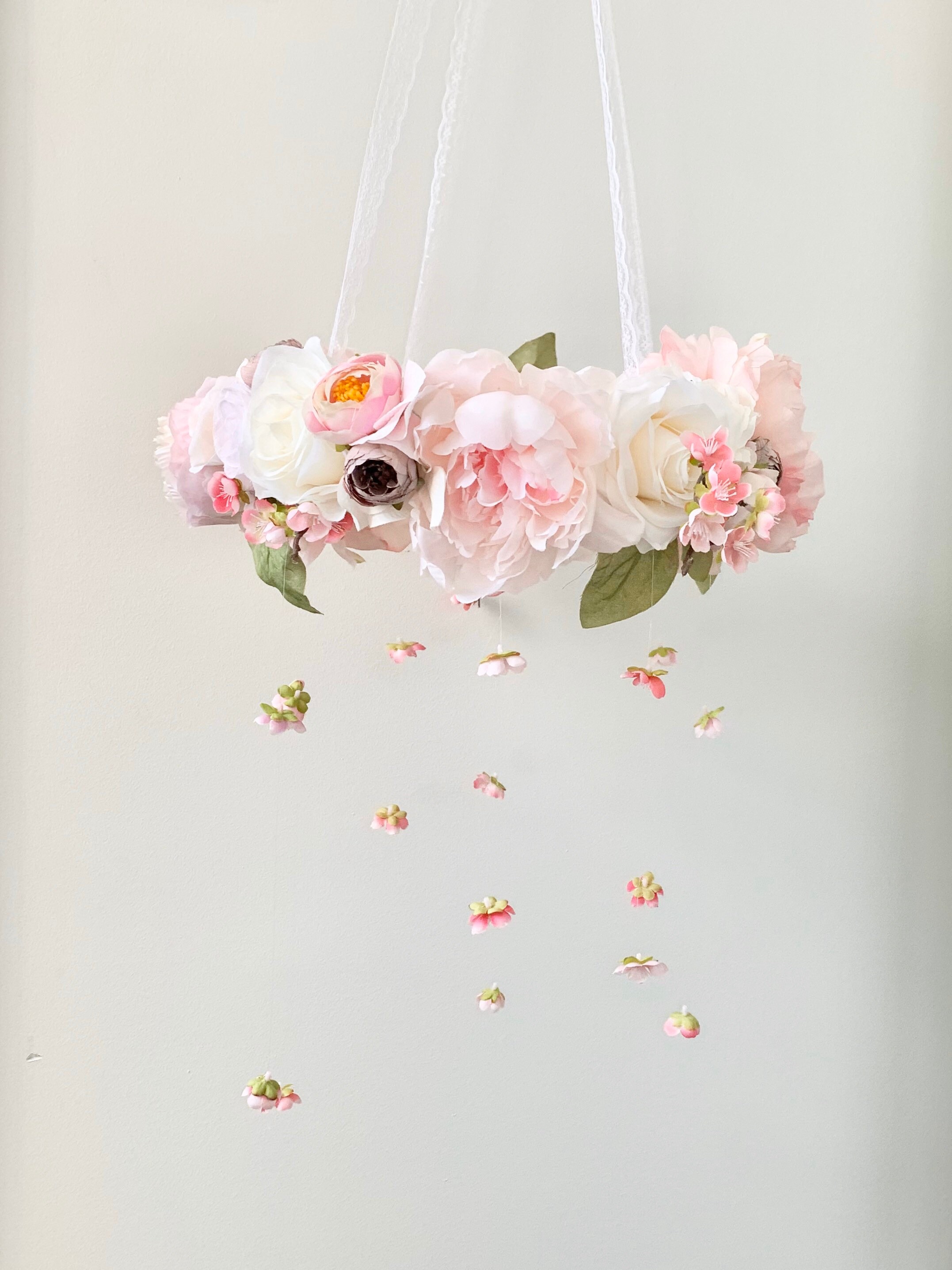 Pink Flower Mobile Nursery Mobile Baby Girl Mobile Etsy