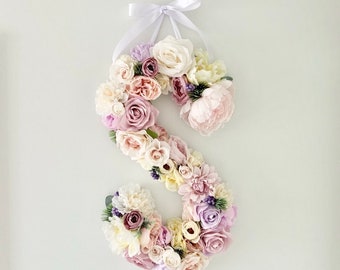 Flower Monogram for Baby Nursery, Letter, floral flower letter, Alphabet, Initial, and Wedding Decor