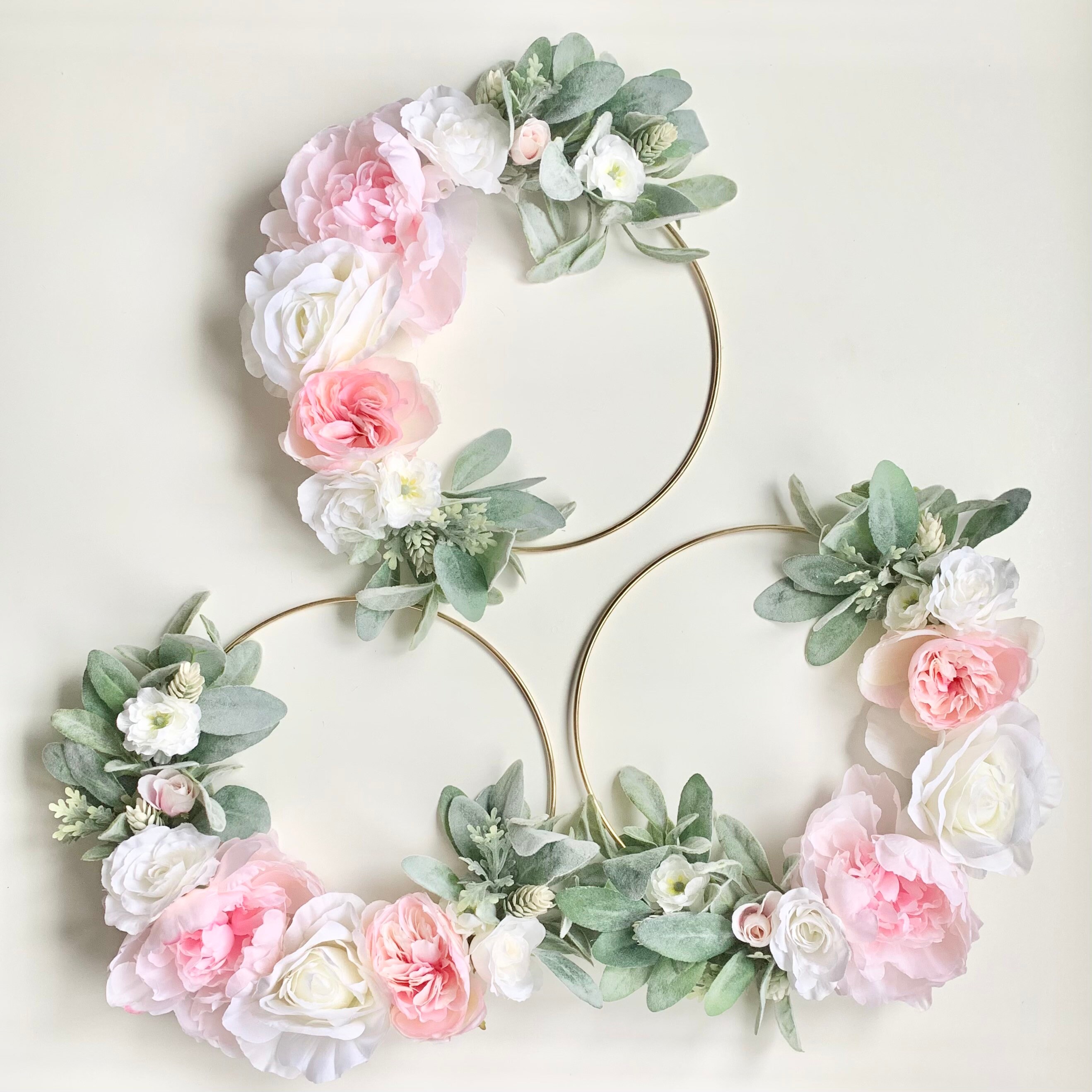 Custom Gold hoop Flower wreath floral wreath ring wreath Etsy