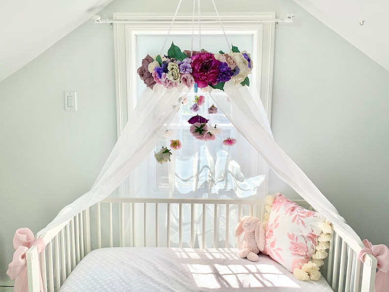 Flower Canopy Crib Canopy Princess Canopy Floral Canopy Etsy