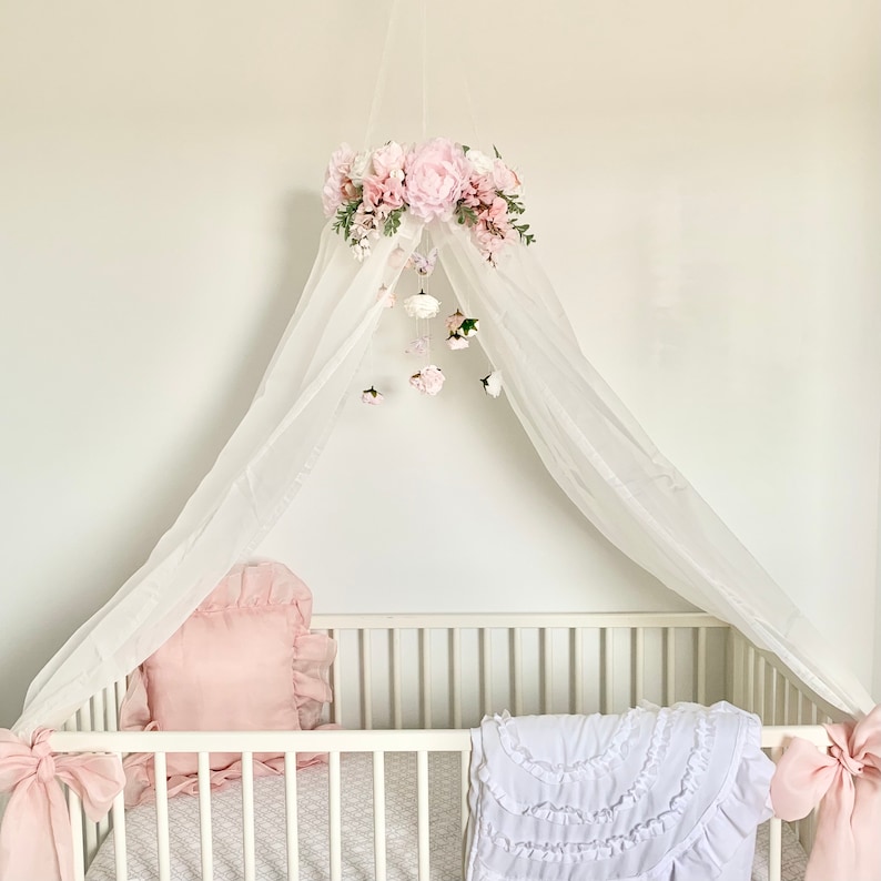 Flower Canopy Crib Canopy Princess Canopy Floral Canopy Etsy