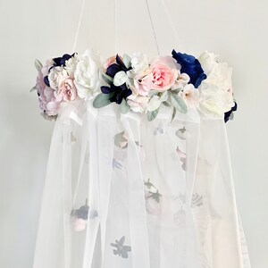 Flower Canopy, crib canopy, princess canopy, floral canopy, flower mobile, floral mobile, baby mobile image 9