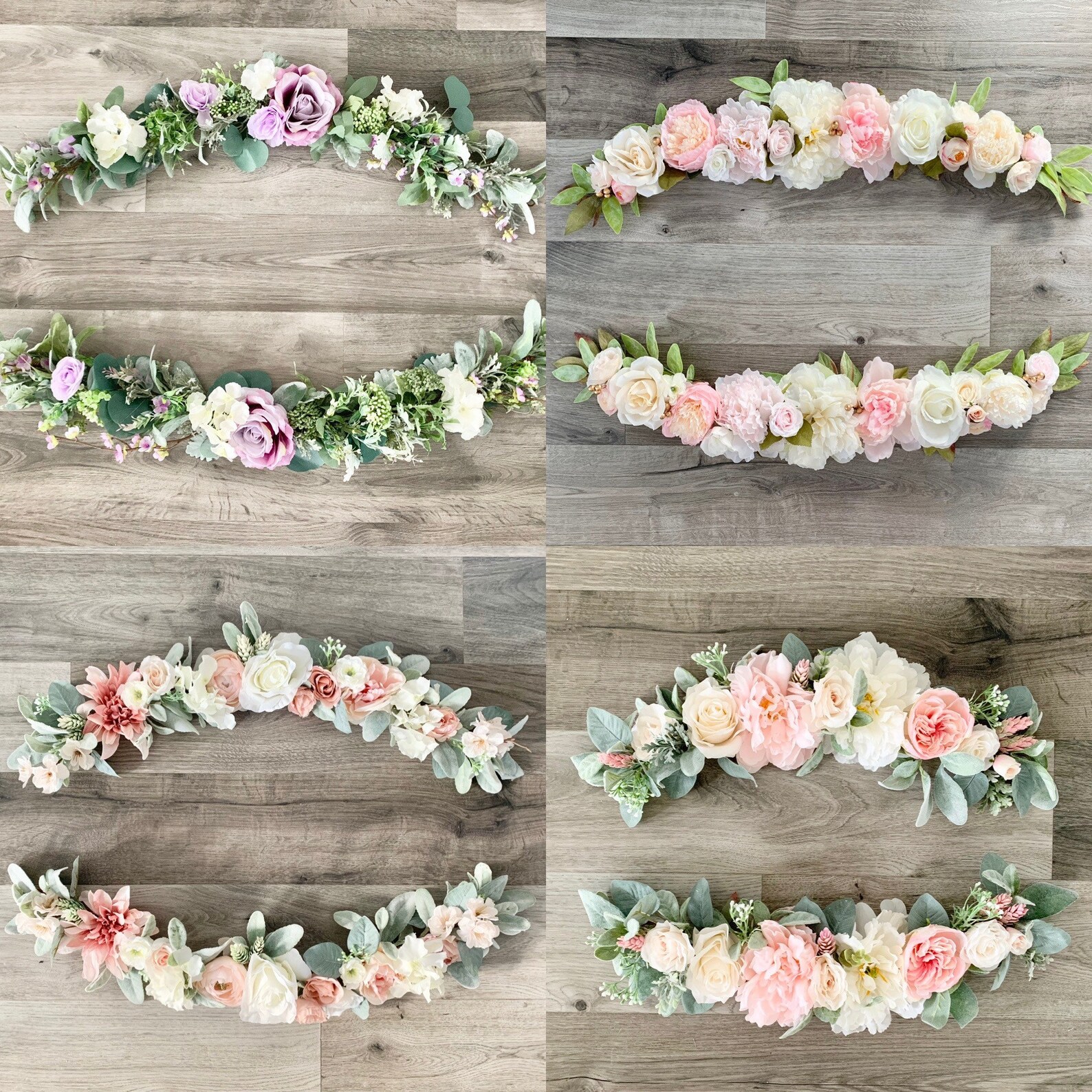 Round sign garland Flower Swag Floral Swag Wedding garland Etsy