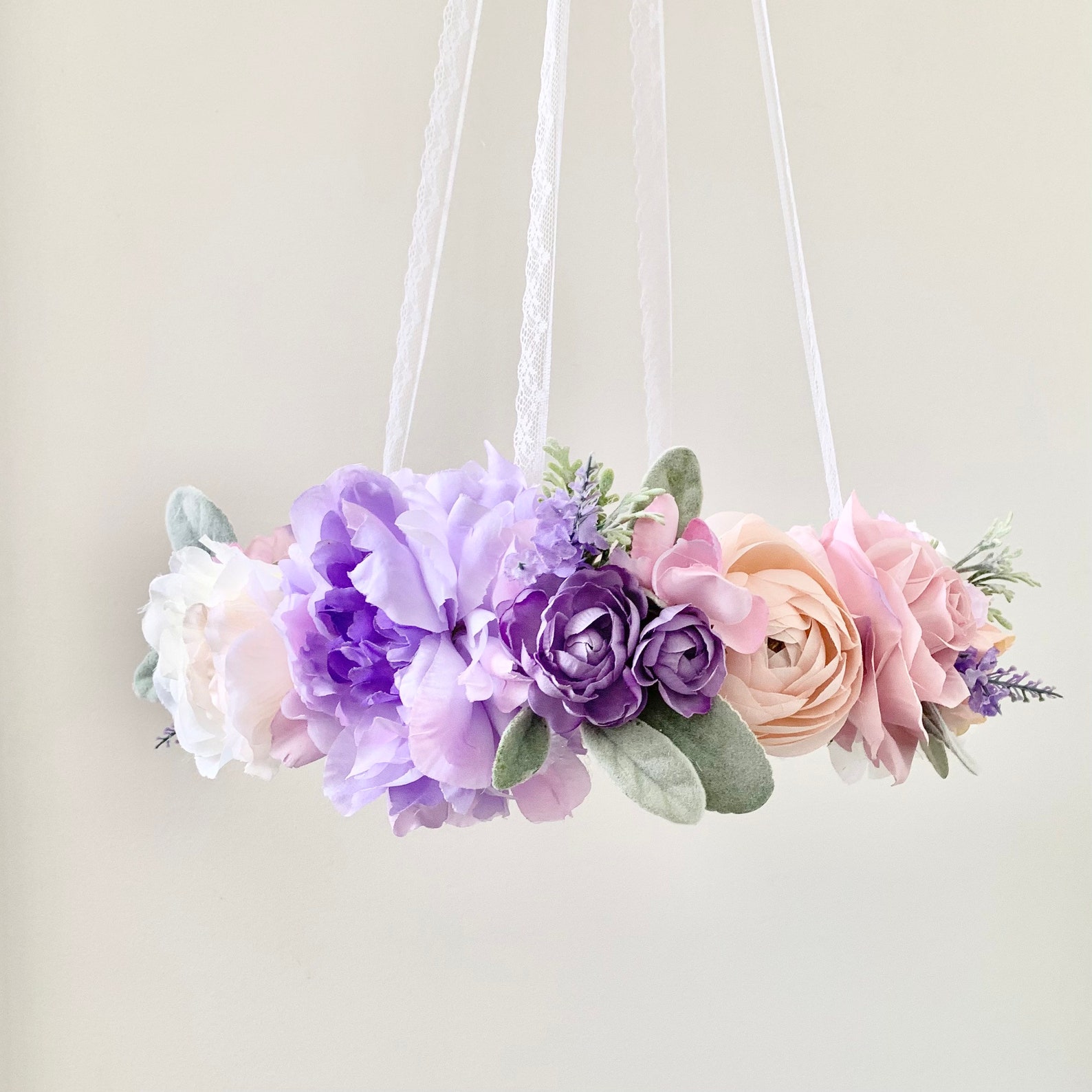 Lamb's Ear Fower Mobile Nursery Mobile Baby Girl Mobile Etsy