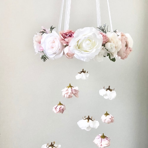 Flower Mobile Nursery Mobile Baby Girl Mobile Princess Etsy Canada