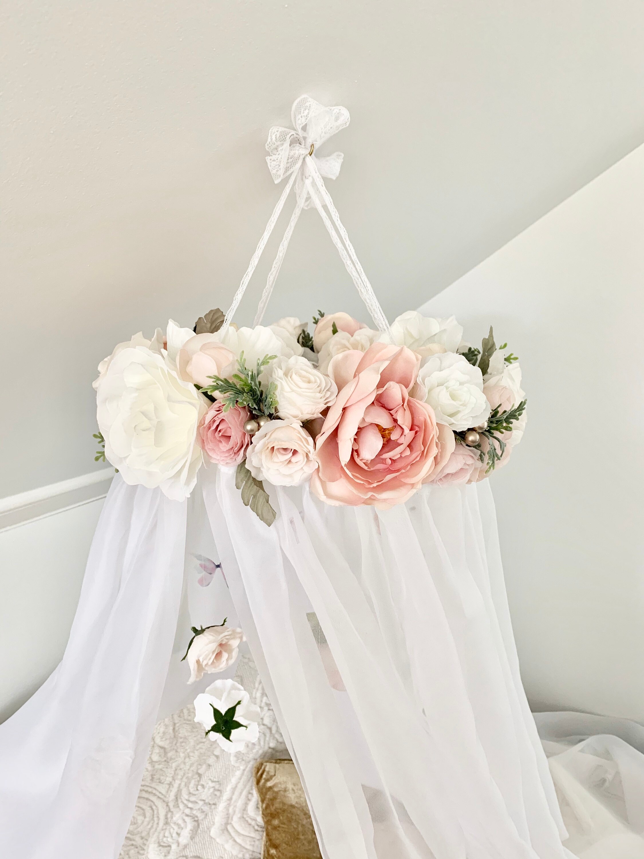 Flower Canopy crib canopy princess canopy floral canopy Etsy