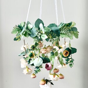 Floral Greenery Mobile, Boho Mobile, Baby Nursery Decor, Woodlands