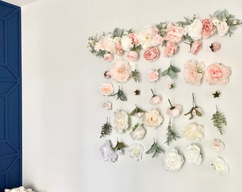 Flower wall, wall hanging, Flower backdrop, Flower curtain, Boho floral backdrop, flower hanging, Photobooth backdrop, wedding backdrop