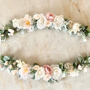 Flower Garland, Flower Swag, table garland, round sign Garland, nursery garland, Floral Swag, Wedding garland, Nursery Decor, Wedding Arch