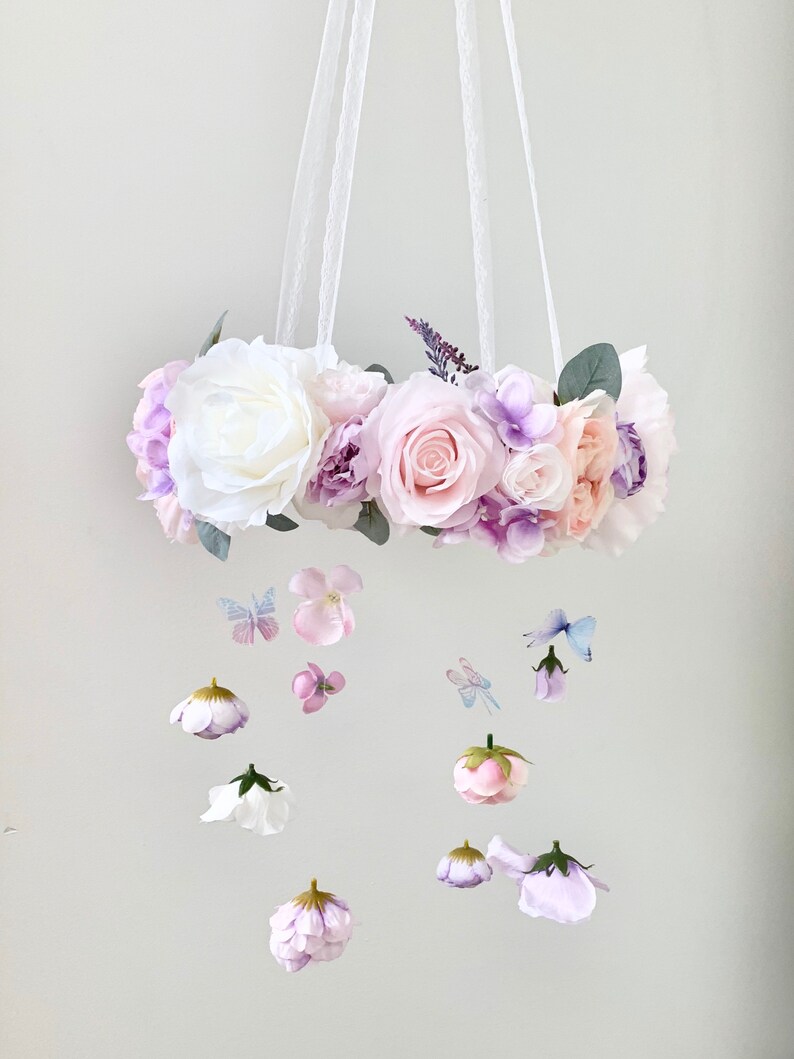 Pink Flower Mobile Nursery Mobile Baby Girl Mobile Etsy