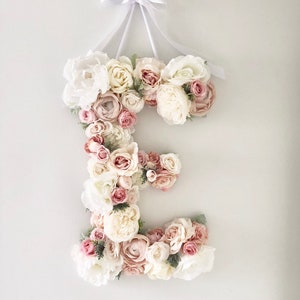 Fleur lettre chambre d'enfant, lettre florale, alphabet, initiale, monogramme pour chambre de bébé, décoration de mariage, décoration de chambre d'enfant