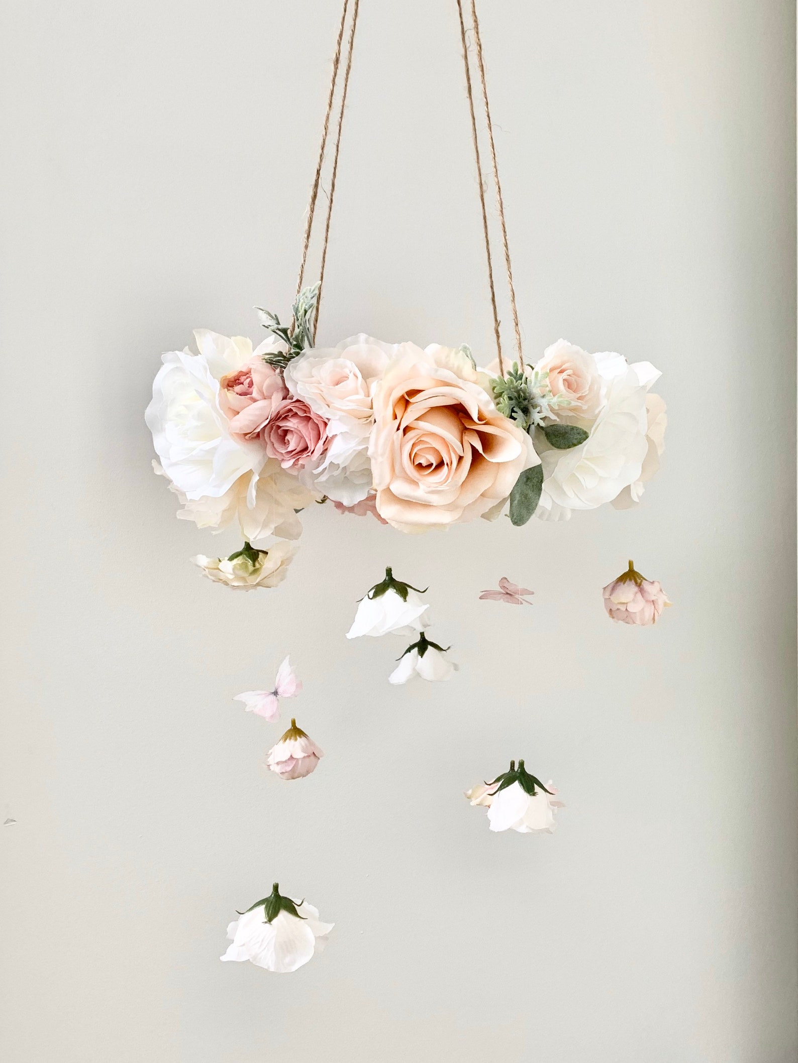 Pink Flower Mobile Nursery Mobile Baby Girl Mobile Etsy