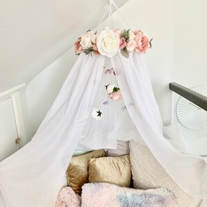 Flower Canopy, crib canopy, princess canopy, floral canopy, flower mobile, floral mobile, baby mobile image 4