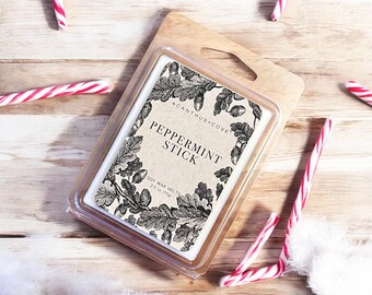 Peppermint Stick Scented Wax Melts | Crushed Peppermint, Candy Cane, Sugar Fragrance |  Scented Wax Melts | Holiday Wax Melts
