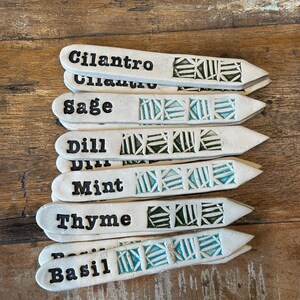 Herb Markers, Garden Markers, Garden Herb Markers, Pottery Herb Markers, Plant Name Tags, Plant Markers, Plant Tags, Plant Lover Gift