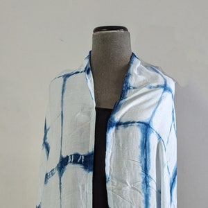 Indigo Wrap | Hand Dyed | Beach Cover Up | Ombre Cocoon | Shibori Scarf | Indigo | Gift | Tie Dye | Indigo Scarf | Blue Wrap