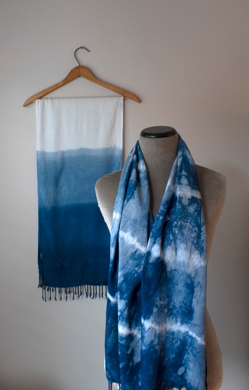 Indigo Dye Scarf Indigo Dye Wrap Hand Dyed Scarf Etsy
