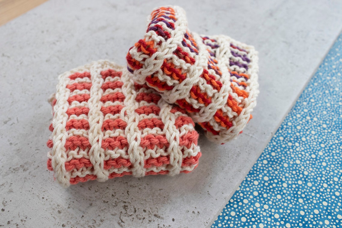 Hand Knit Dishcloth Set Housewarming Gift Cotton Dishcloth Etsy