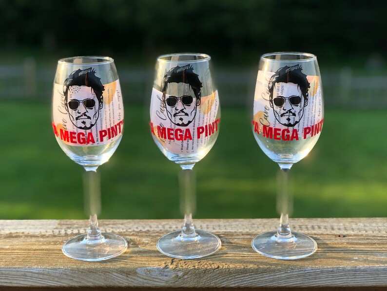 Mega Pint Wine Glass Johnny Depp Wine Glass Johnny Depp Mega Etsy UK