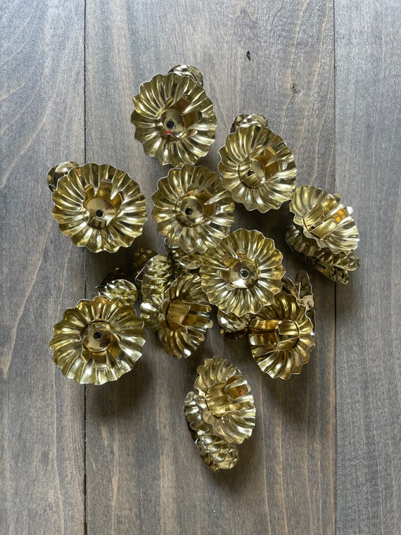 Vintage Metal /tin Christmas Tree Candle Holders Old Etsy