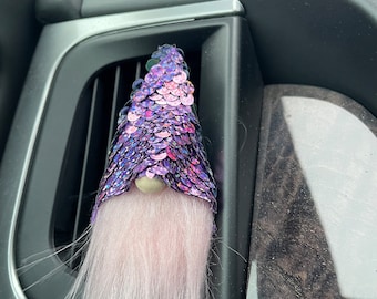 Gnome Car Vent air freshener,  Gnome car charm, car decoration bling sequin gnome hat