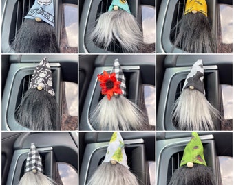 Gnome Car Vent air freshener,  Gnome car charm, car decoration gnome hat styles, skeleton, Halloween, fall, cow, Jack, Buffalo  Check