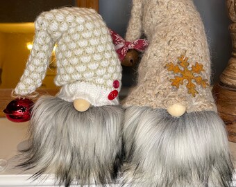 Do it yourself no -sew gnome kit. Repurposed sweater hat farmhouse Christmas winter gnome kit