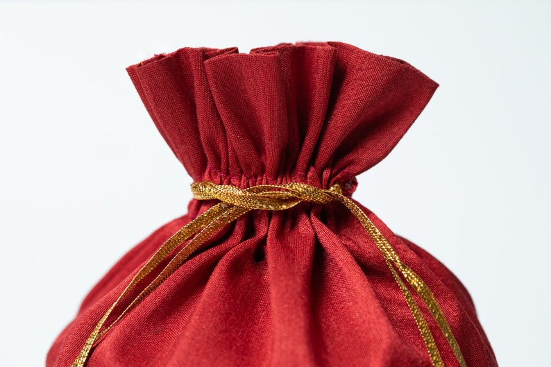 Red Drawstring Pouch Boho Purse Red Silk Purse Christmas Etsy