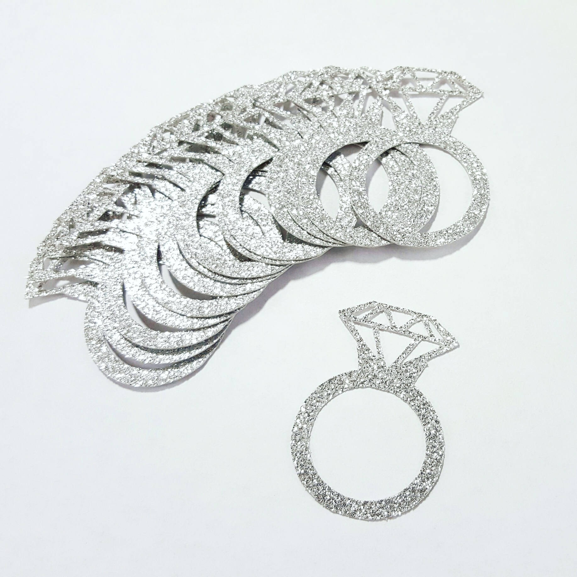 Silver or Gold Glitter DIAMOND RING Confetti Bridal Shower Etsy