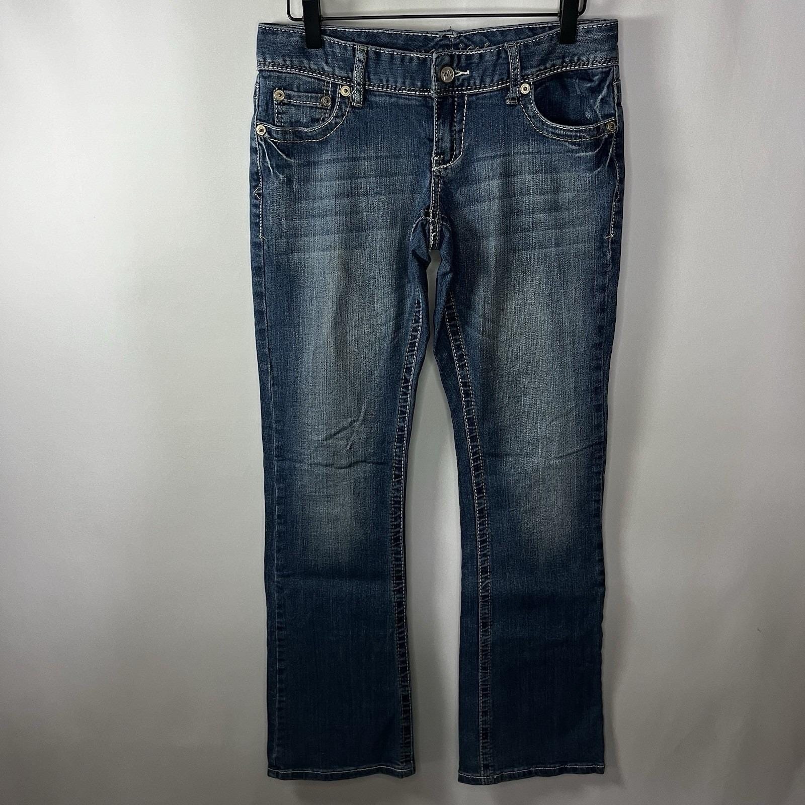 Jean Droit Brodé Foncé Maurices Taille 3/4 - Taille 29" De Tour, Longueur 32", Occasion Très Bon état