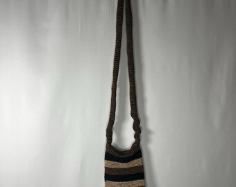 Vintage C&B Sport Croft  Barrow Stripe Crochet Shoulder Crossbody Bag Boho Y2K