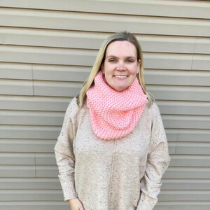 Pink Knit Scarf, Bright Pink Scarf, Breast Cancer Awareness, Valentine&#39;s Day Scarf, Bright Colored Scarf, Spring Scarves, Knitted Scarf