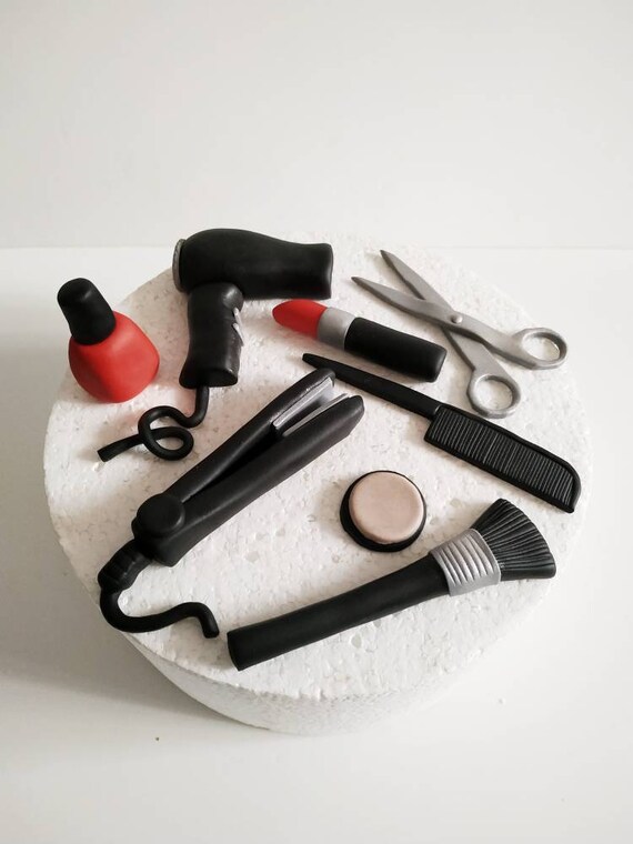 Beauty Salon Fondant Cake Toppers 8 Pcs Hairdresser Cake Etsy