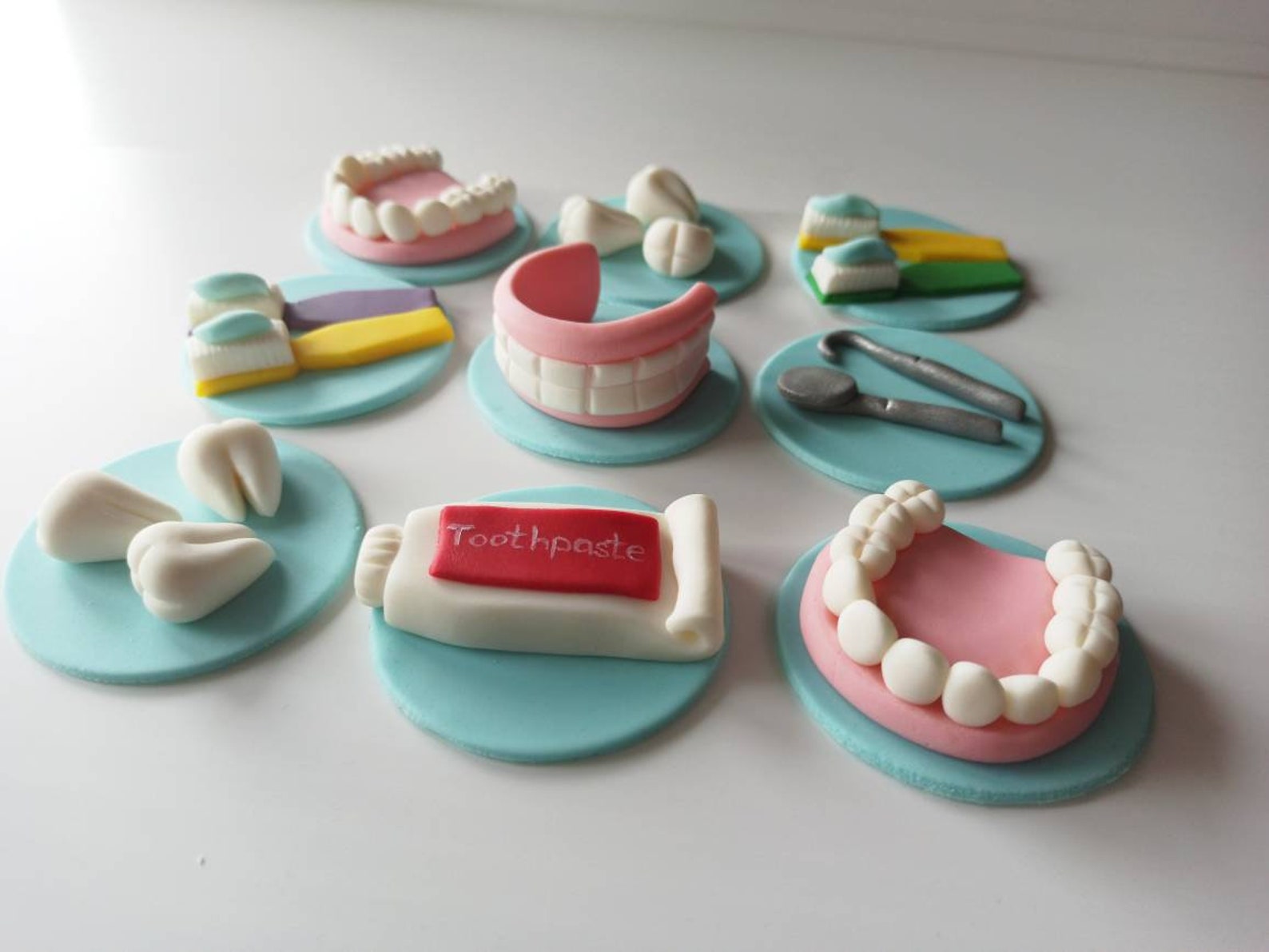 Dentist cupcake toppers Edible FONDANT 9 psc Etsy