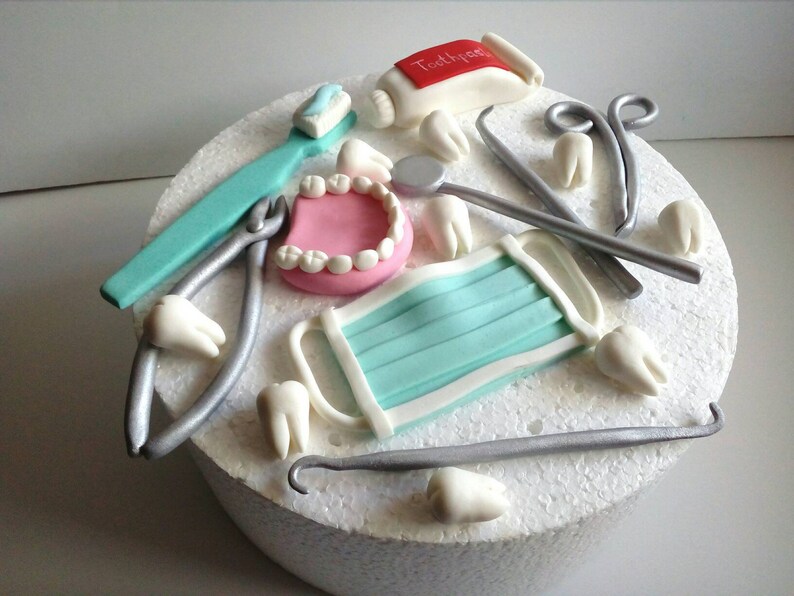 Medical Doctor Dentist 18pcs fondant cake toppers. Dentist Etsy