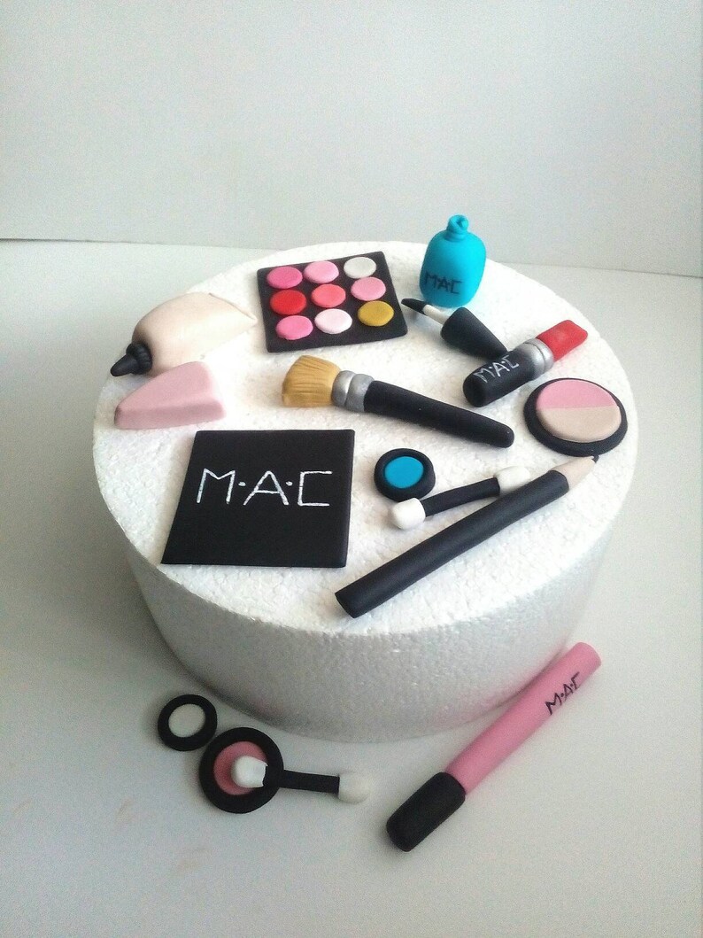 Makeup Fondant Cake Toppers 16 Pcs. Cosmetic Cake Set | Etsy