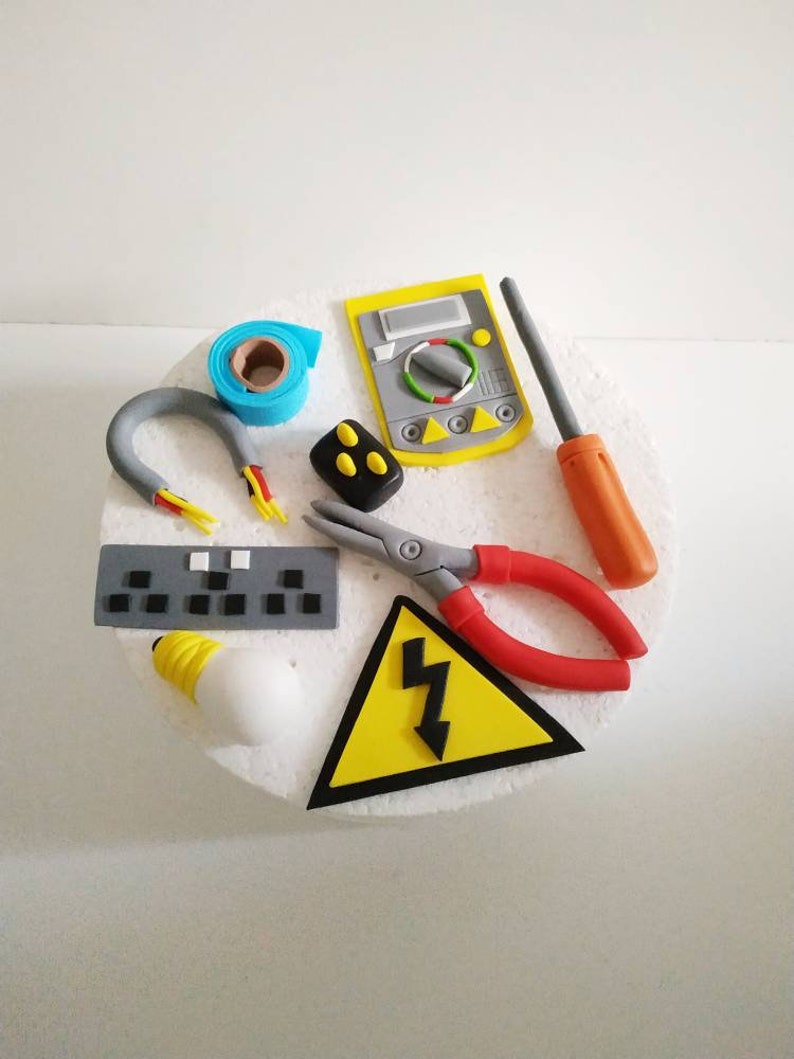Electrician fondant cake toppers . an electrician birthday Etsy