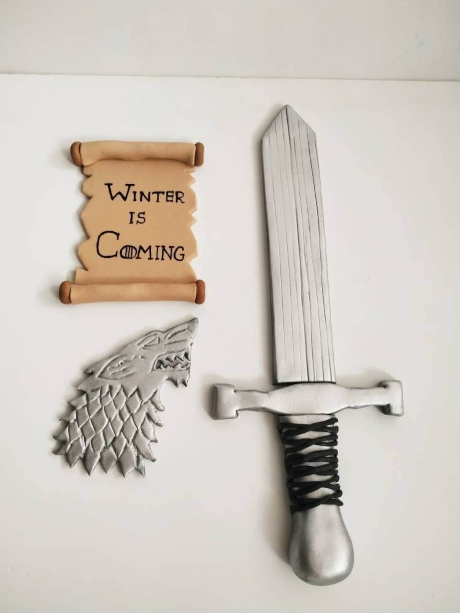 Game of thrones cake toppers Edible handmade 3pcs FONDANT Etsy
