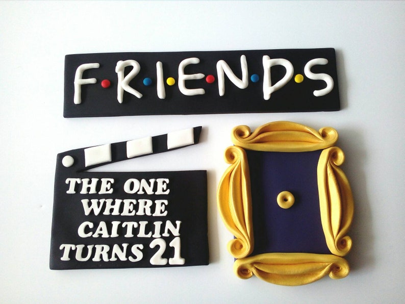 Friends TV show cake toppers 3pcs. Edible handmade FONDANT Etsy
