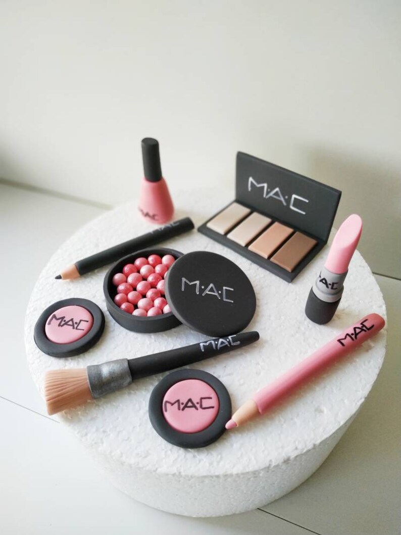 Makeup fondant cake toppers 9 pcs. Cosmetic cake topper Etsy
