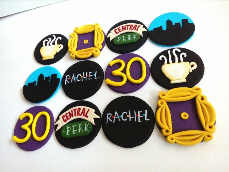 Friends TV show cupcake toppers Edible handmade FONDANT 12 pcs | Etsy