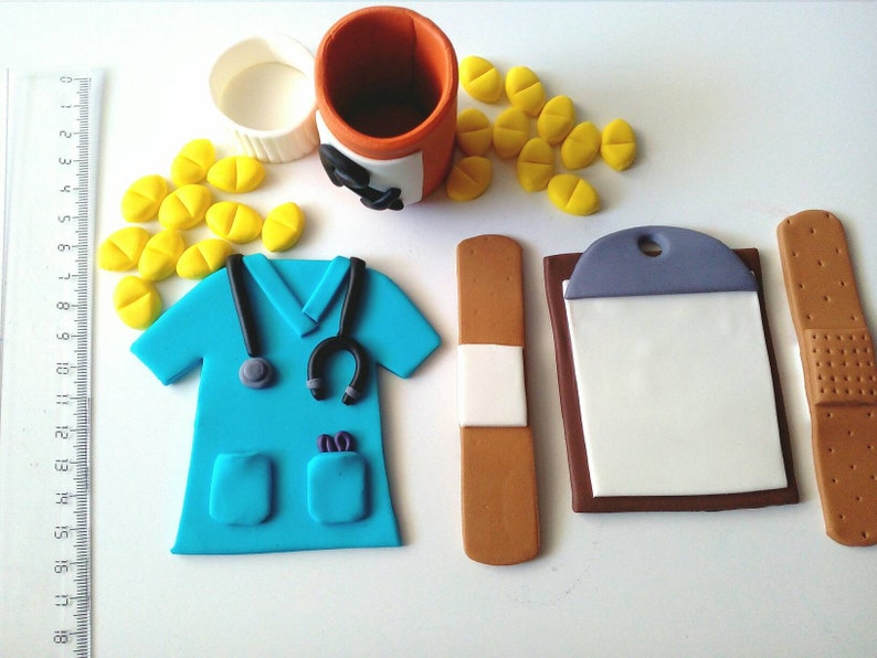 Nurse Doctor Fondant Medical Cake Toppers. Decoration Kit Etsy