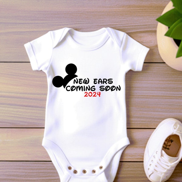 Mickeyy Mouse New Ears Coming Soon Baby Announcement SVG PNG PDF jpeg | baby shower | Baby Bodysuit | Onesie | *Digital Download Only*