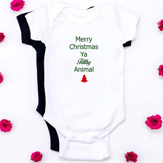 merry christmas ya filthy animal onesie
